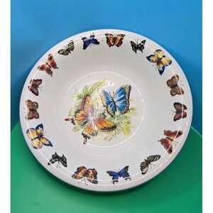Butterflies Tabletop Unlimited Butterfly Bowl Soup‎ Cereal Salad 8.5" Gold/Blue